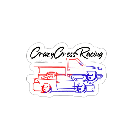 CrazyCressRacing Sticker | Red/White/Blue