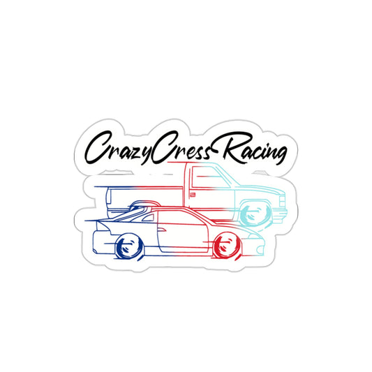CrazyCressRacing Sticker | Blue/Red/Aqua