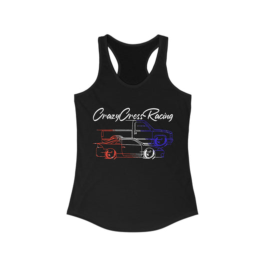 CrazyCressRacing Racerback Tank | Red/White/Blue