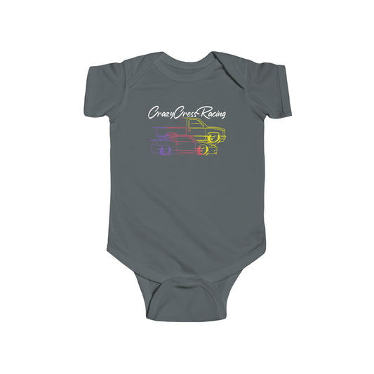 CrazyCressRacing Infant Bodysuit | Pink/Purple/Yellow