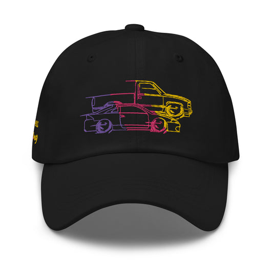 CrazyCressRacing Hat | Adjustable | Pink/Purple/Yellow