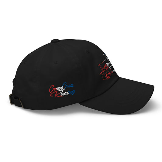 CrazyCressRacing Hat | Adjustable | Red/White/Blue