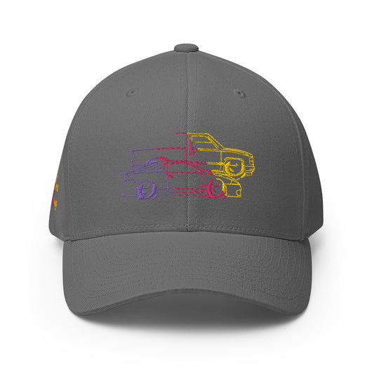CrazyCressRacing Hat | Flexfit | Pink/Purple/Yellow